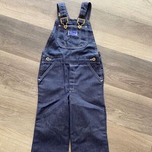 VTG 1970s Childs Blue Denim Overalls Sz 7 8